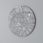 PARIS TOWN PLAN Runde Wanddekoration Ø 69 cm