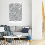 PARIS TOWN PLAN Selbstklebendes Poster - Hochformat