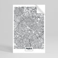 PARIS TOWN PLAN Selbstklebendes Poster - Hochformat