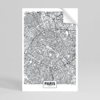 PARIS TOWN PLAN Selbstklebendes Poster - Hochformat