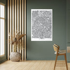 PARIS TOWN PLAN Selbstklebendes Poster - Hochformat