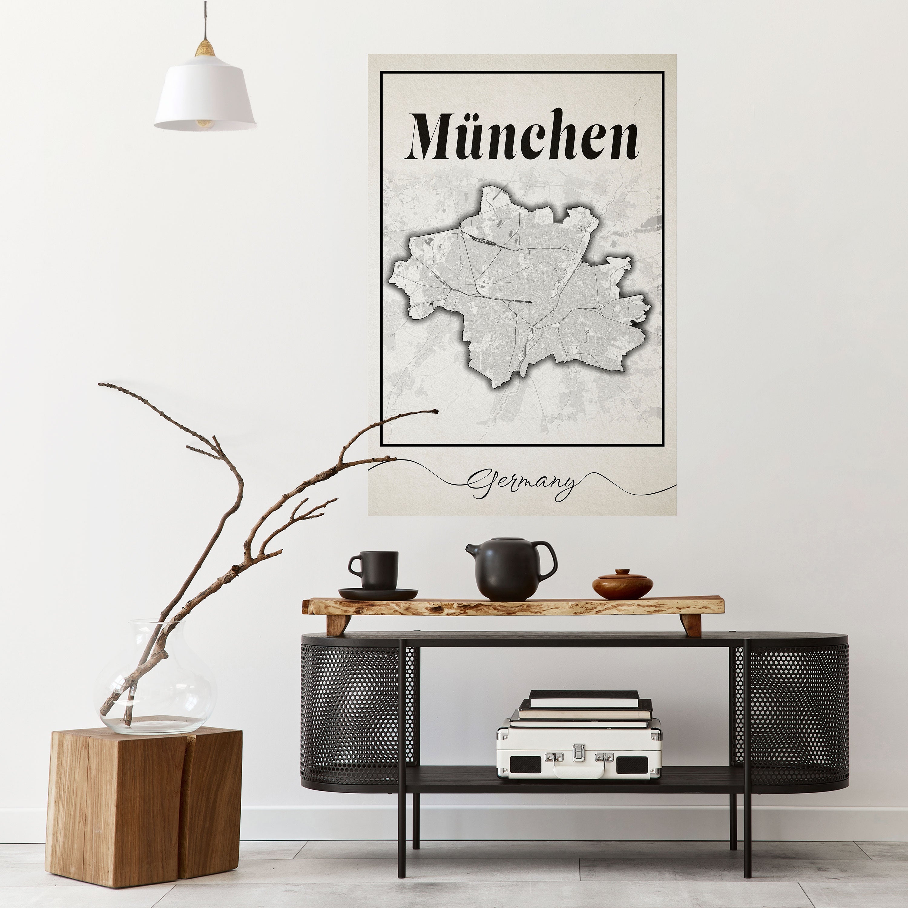 MONOCHROME MÜNCHEN Vertikales Poster zum Abziehen und Aufkleben