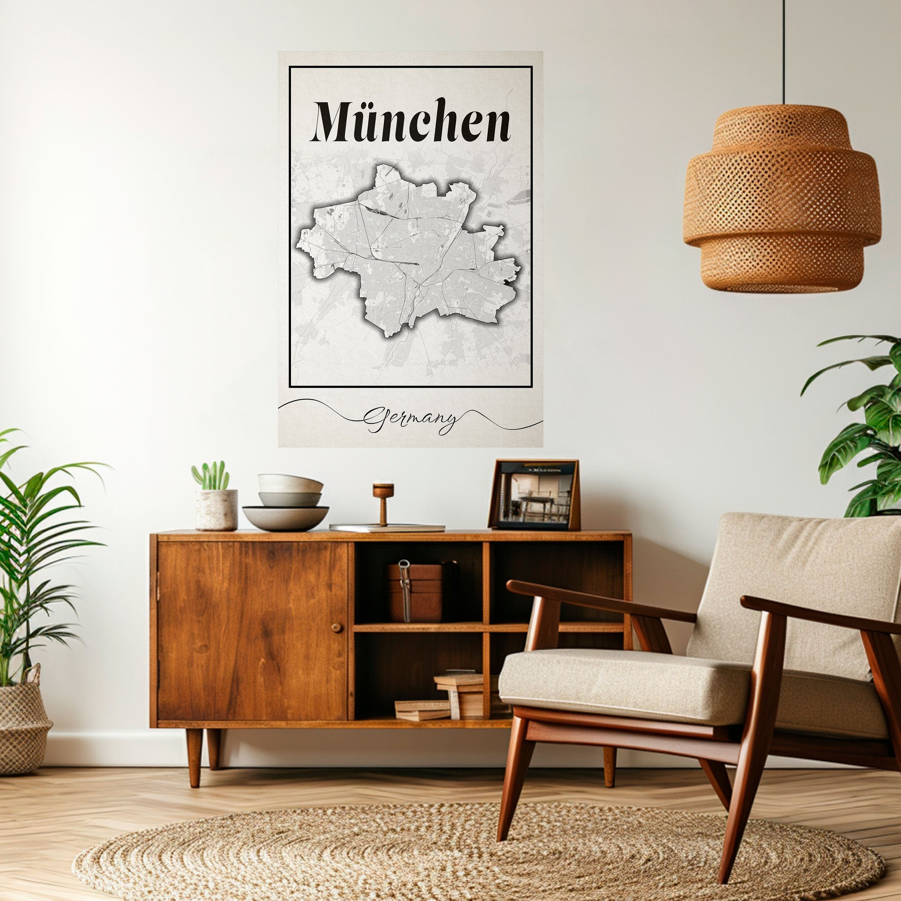 MONOCHROME MÜNCHEN Vertikales Poster zum Abziehen und Aufkleben