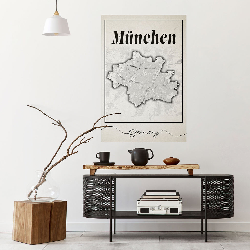 MONOCHROME MÜNCHEN Vertikales Poster zum Abziehen und Aufkleben
