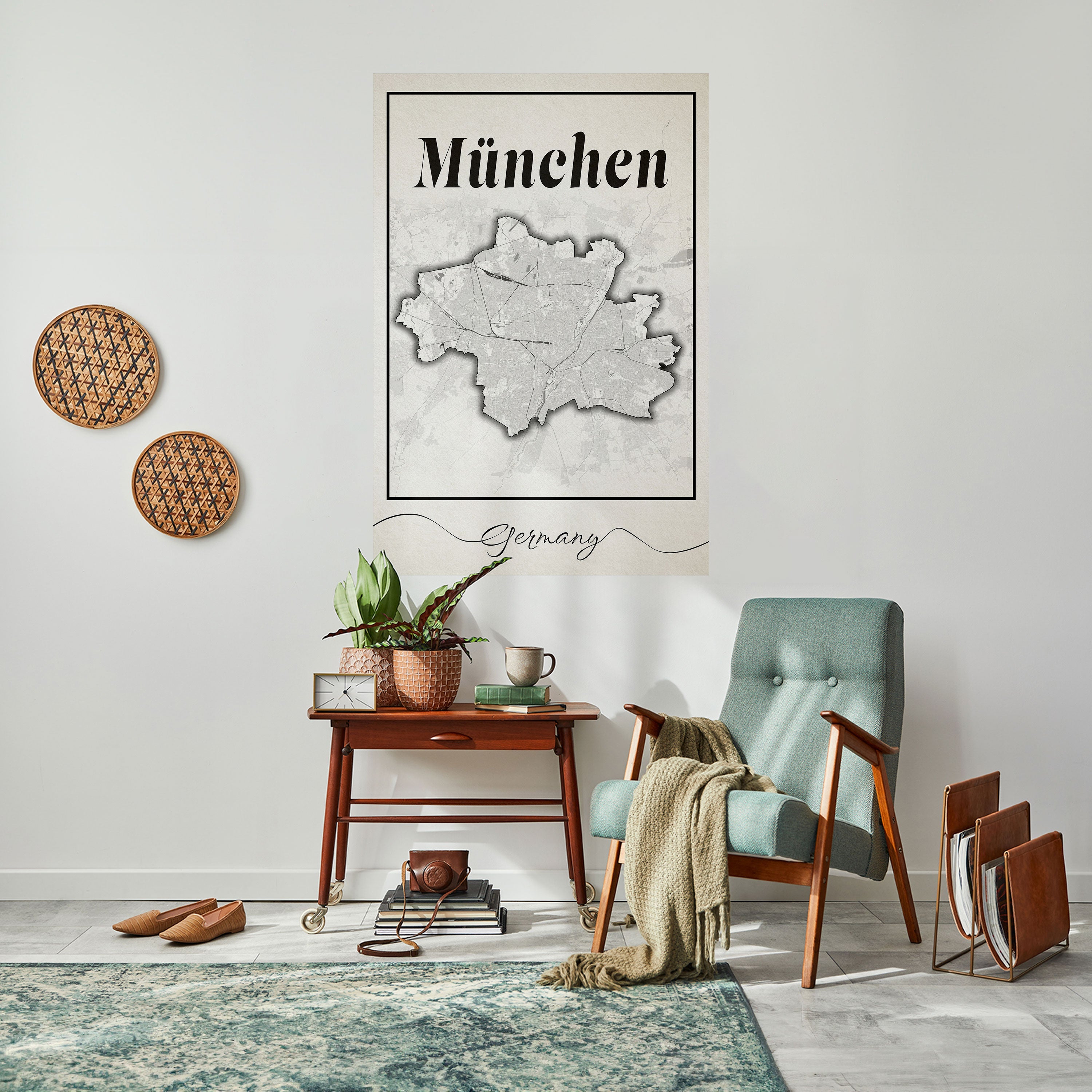 MONOCHROME MÜNCHEN Vertikales Poster zum Abziehen und Aufkleben