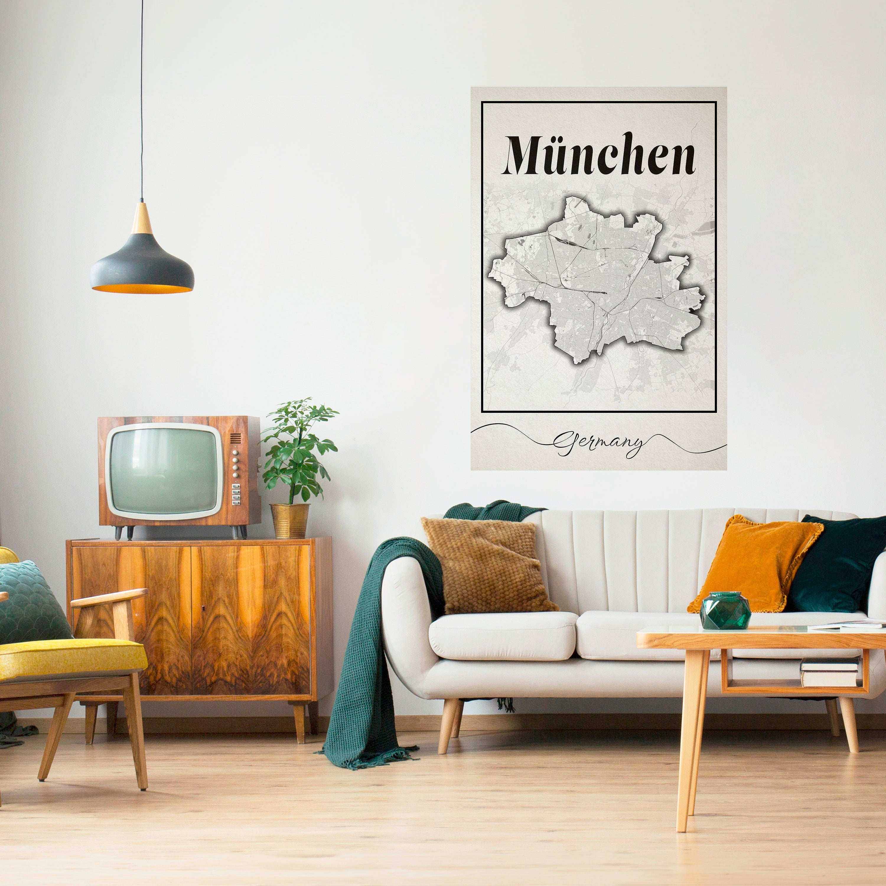 MONOCHROME MÜNCHEN Vertikales Poster zum Abziehen und Aufkleben