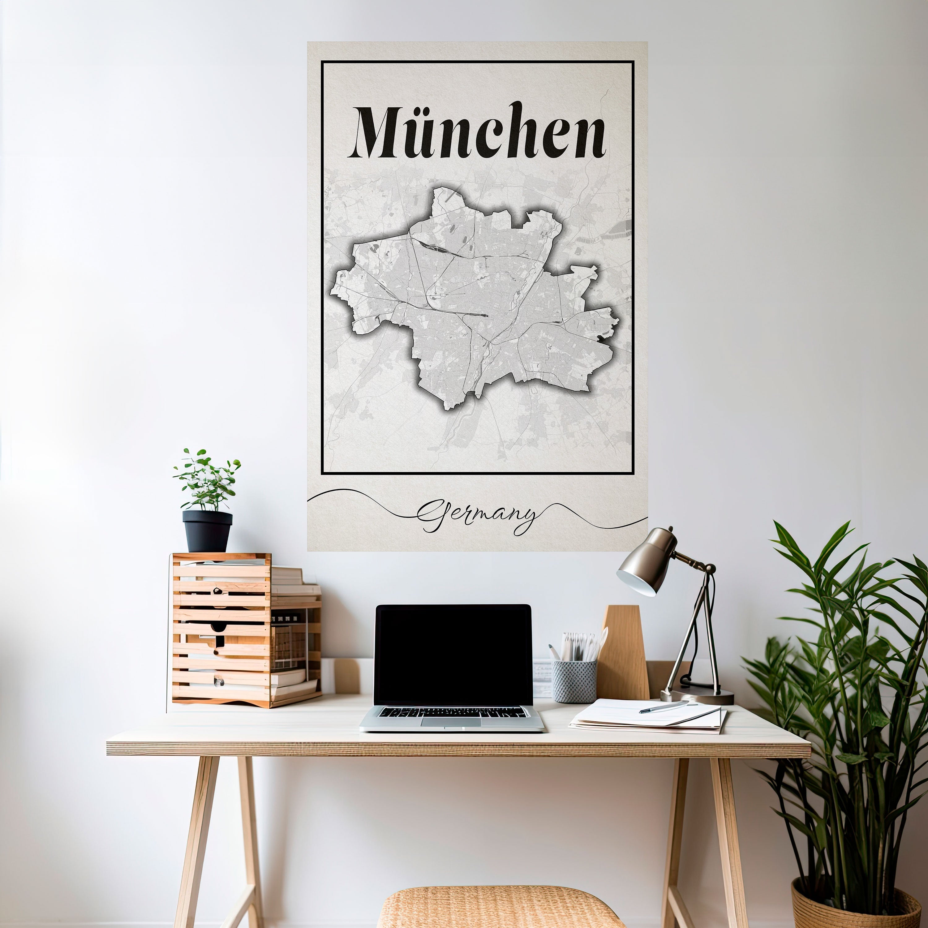 MONOCHROME MÜNCHEN Vertikales Poster zum Abziehen und Aufkleben