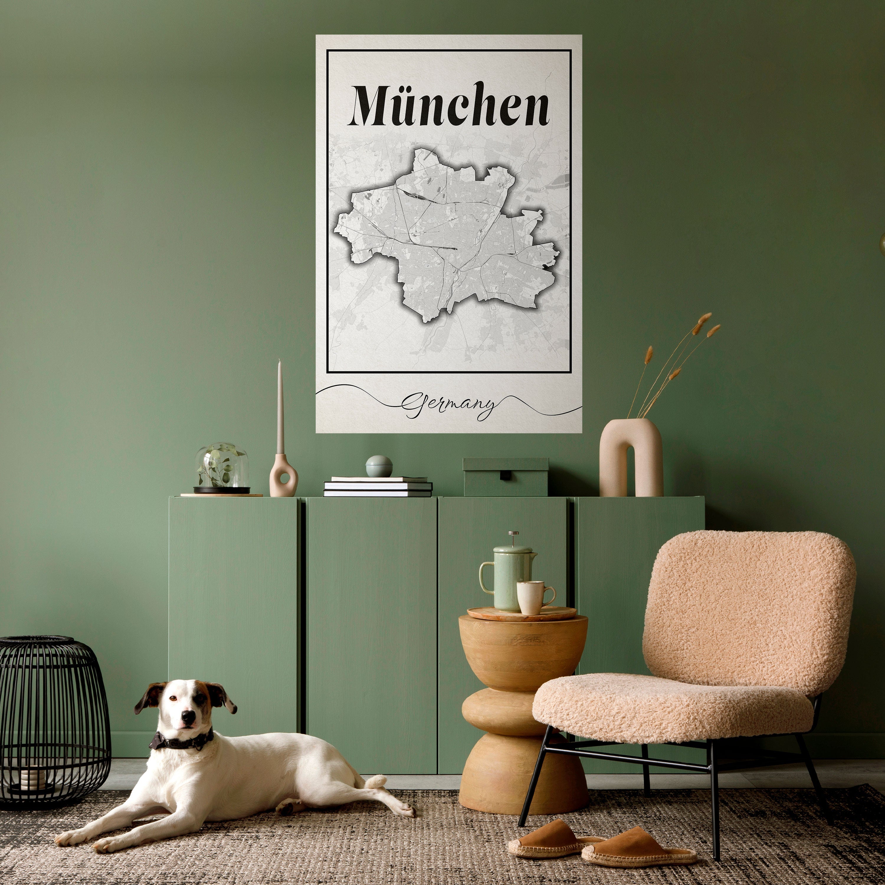 MONOCHROME MÜNCHEN Vertikales Poster zum Abziehen und Aufkleben