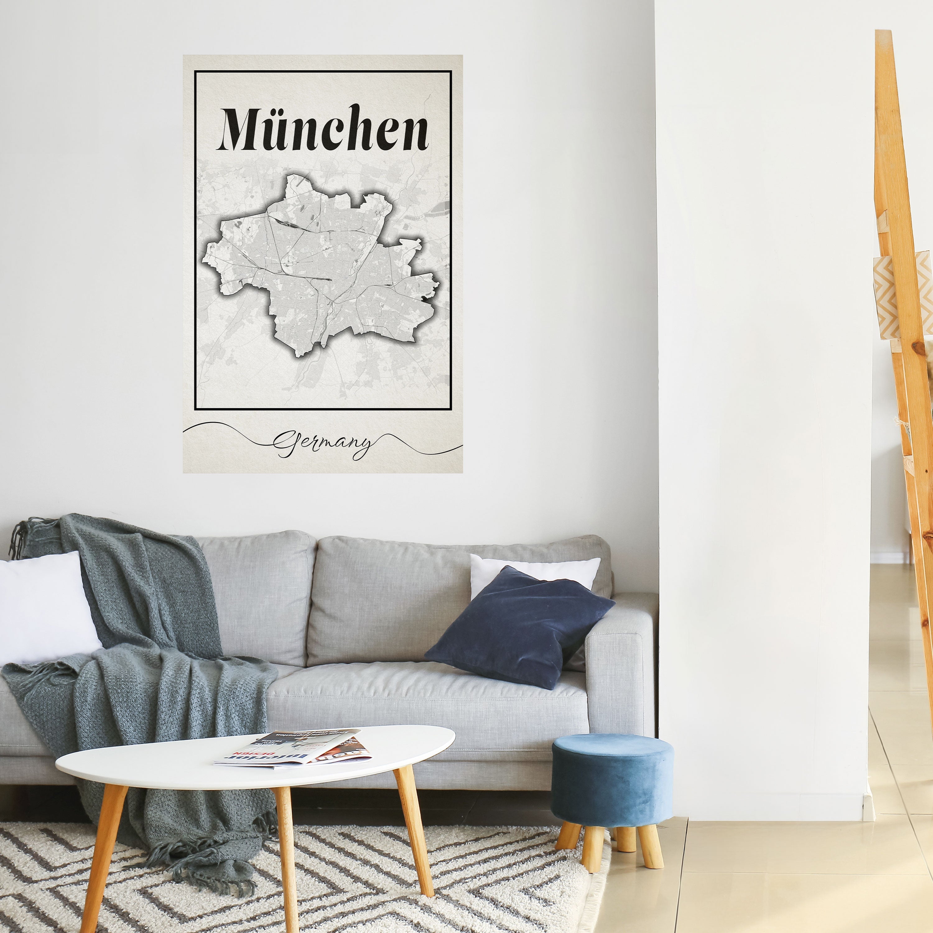 MONOCHROME MÜNCHEN Vertikales Poster zum Abziehen und Aufkleben