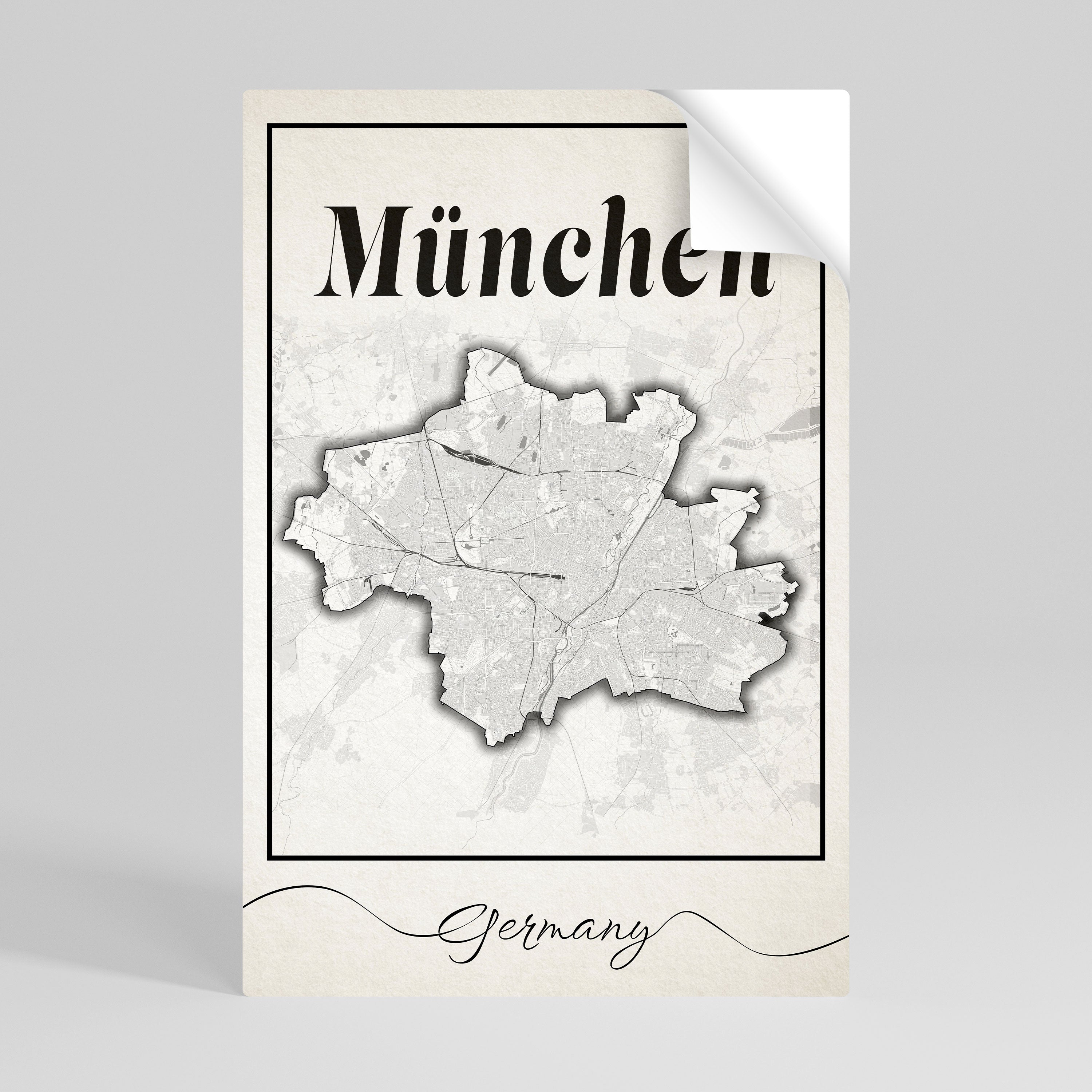 MONOCHROME MÜNCHEN Vertikales Poster zum Abziehen und Aufkleben