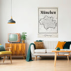 MONOCHROME MÜNCHEN Selbstklebendes Poster - Hochformat