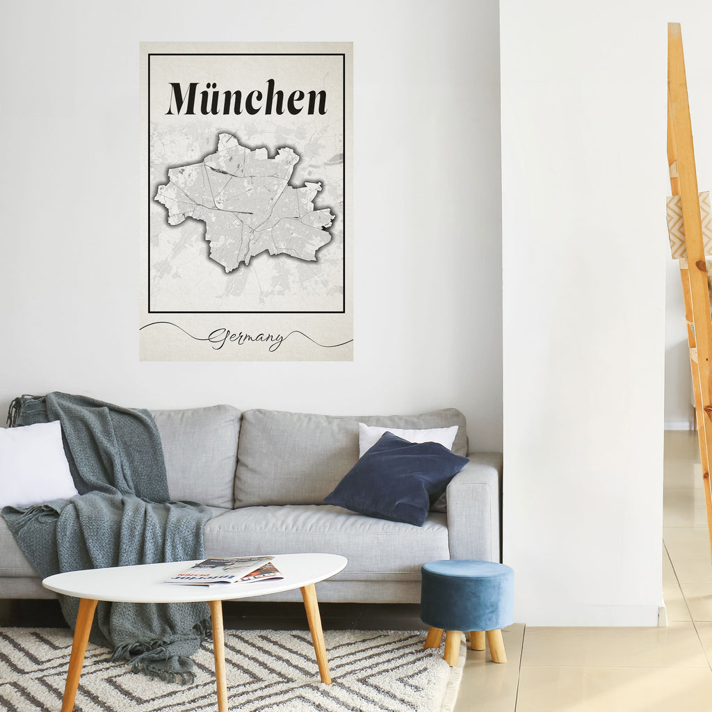 MONOCHROME MÜNCHEN Vertikales Poster zum Abziehen und Aufkleben