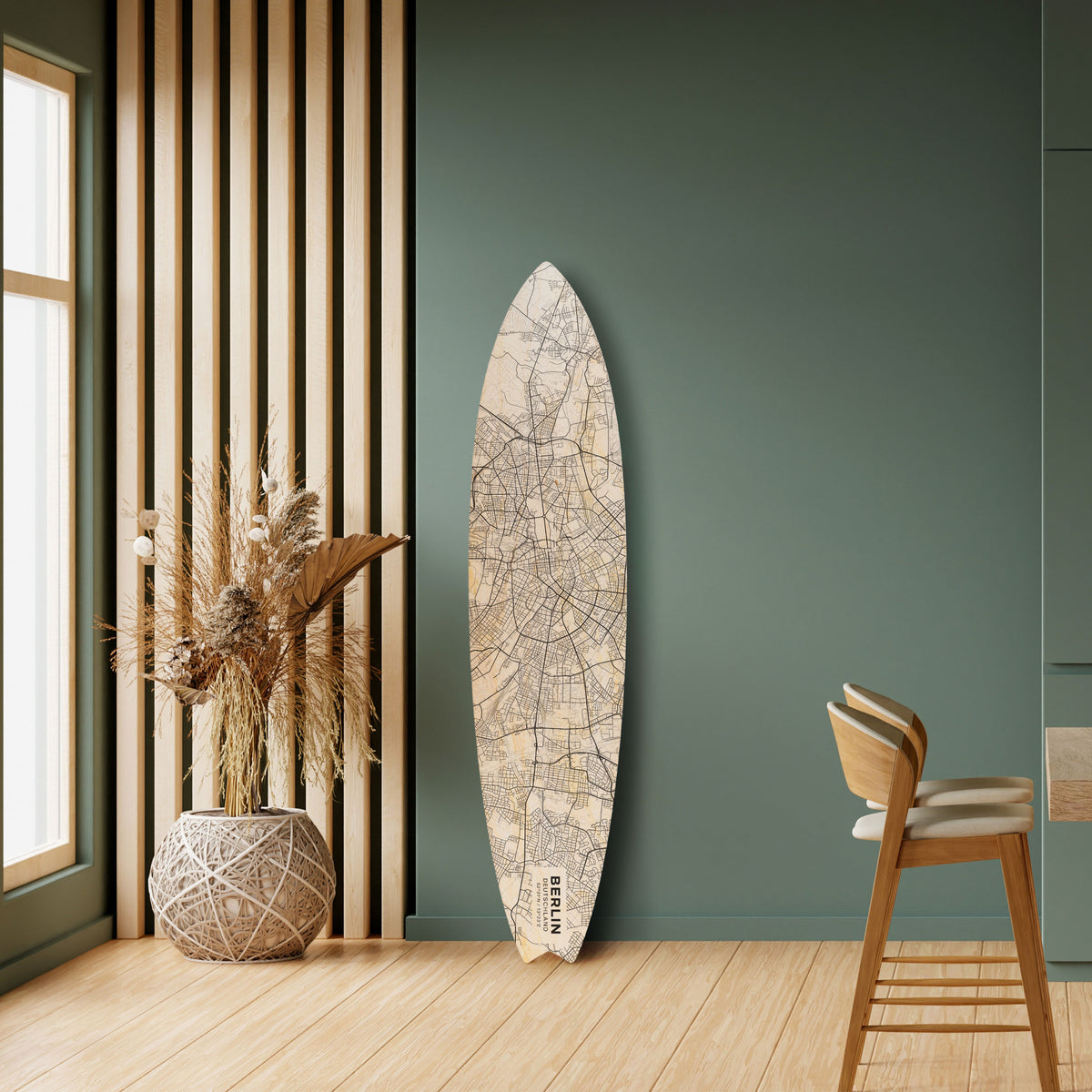 BERLIN PLAN Deko-Surfboard