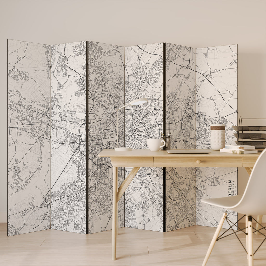 BERLIN PLAN 6-teiliger Paravent
