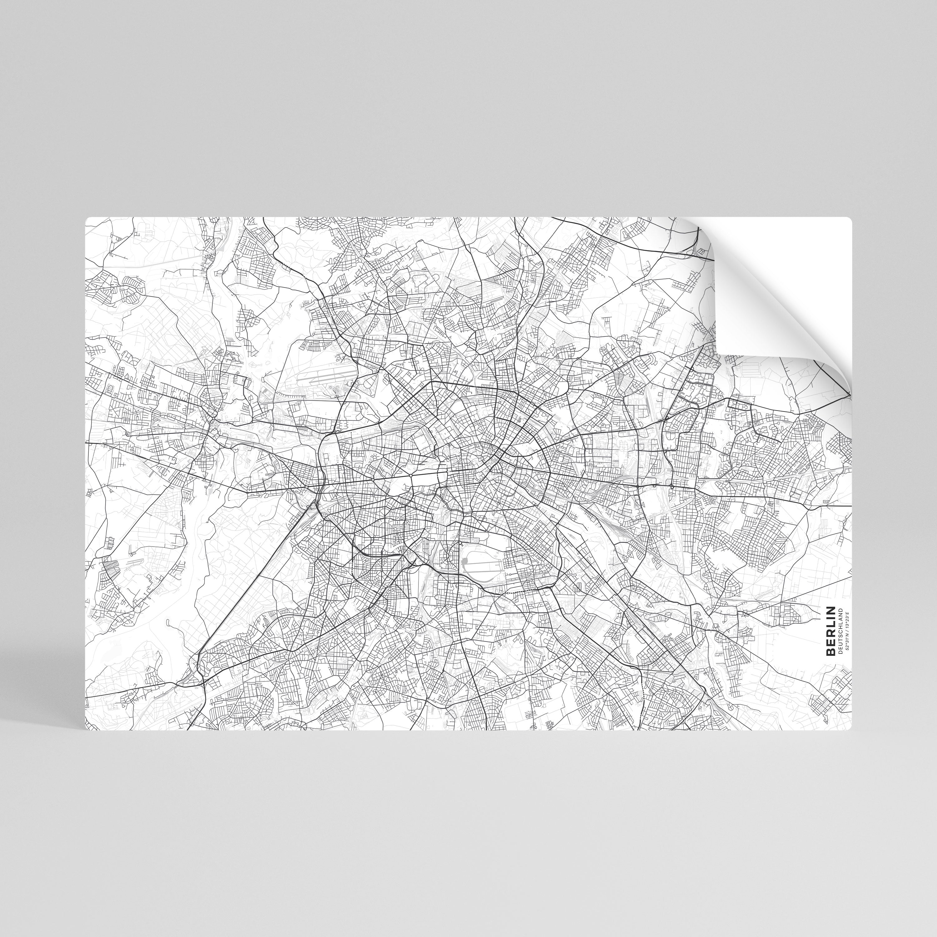 BERLIN PLAN Peel and Stick Horizontal Poster