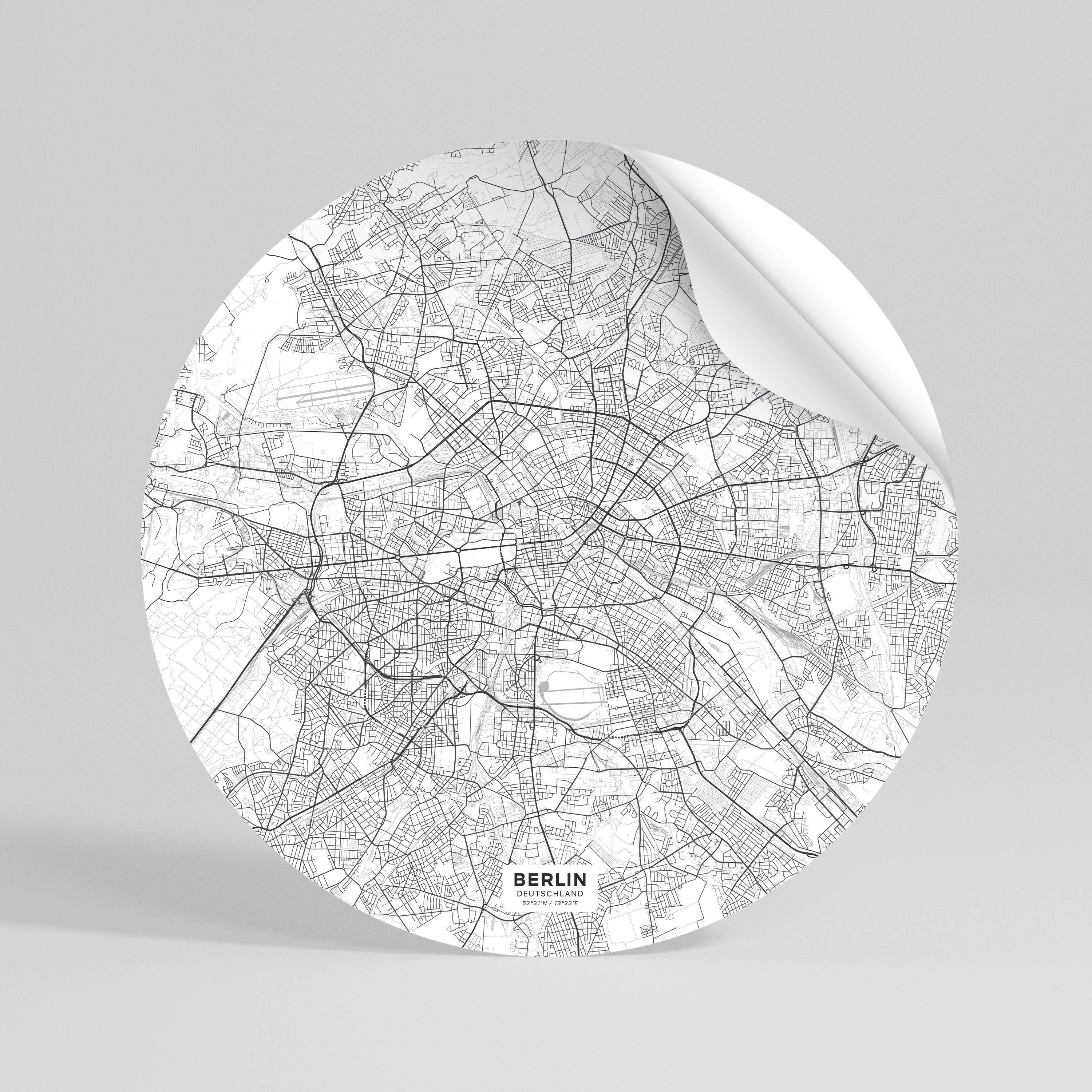 BERLIN PLAN Peel and Stick Round Sticker