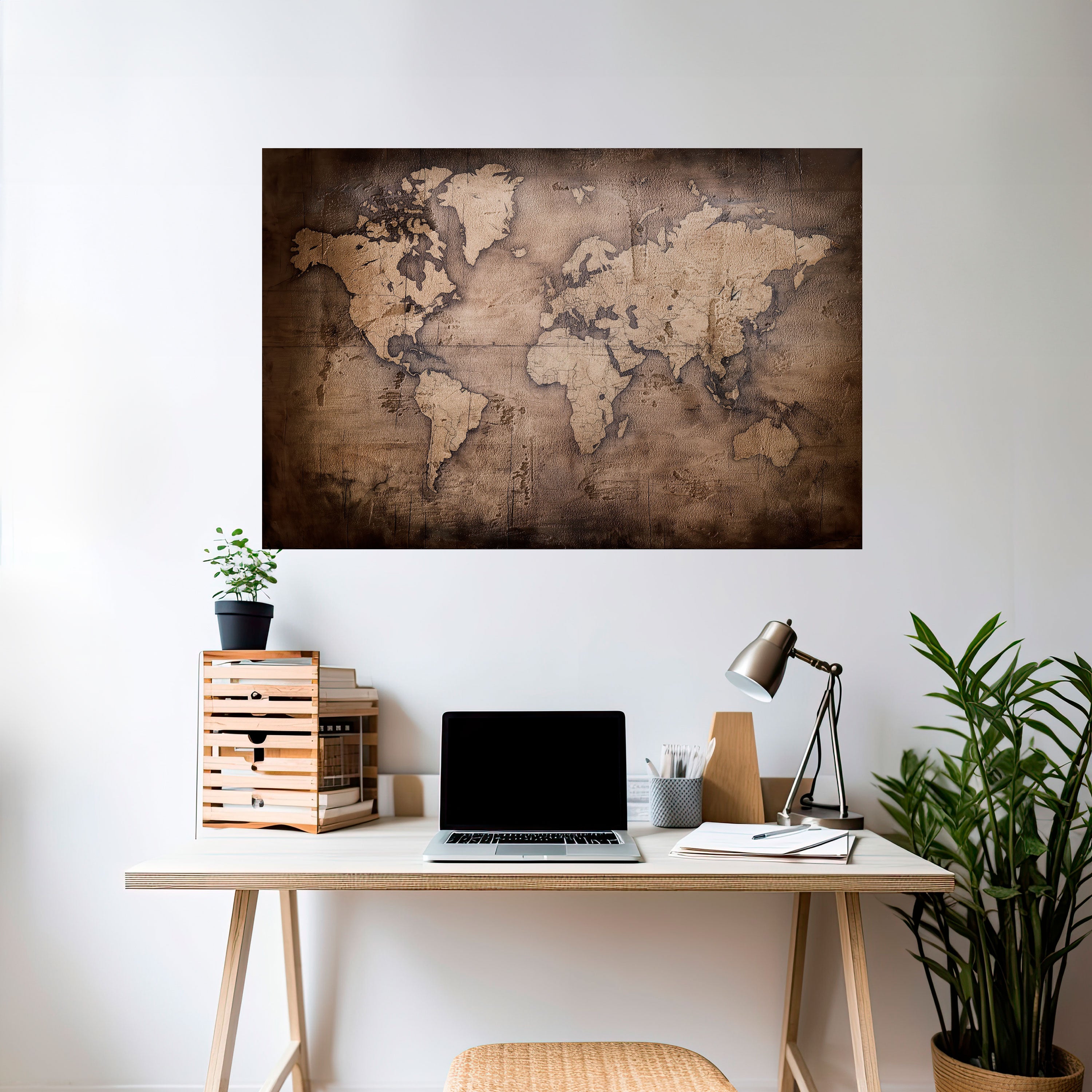 VINTAGE WORLD CHRONICLE Peel and Stick Horizontal Poster