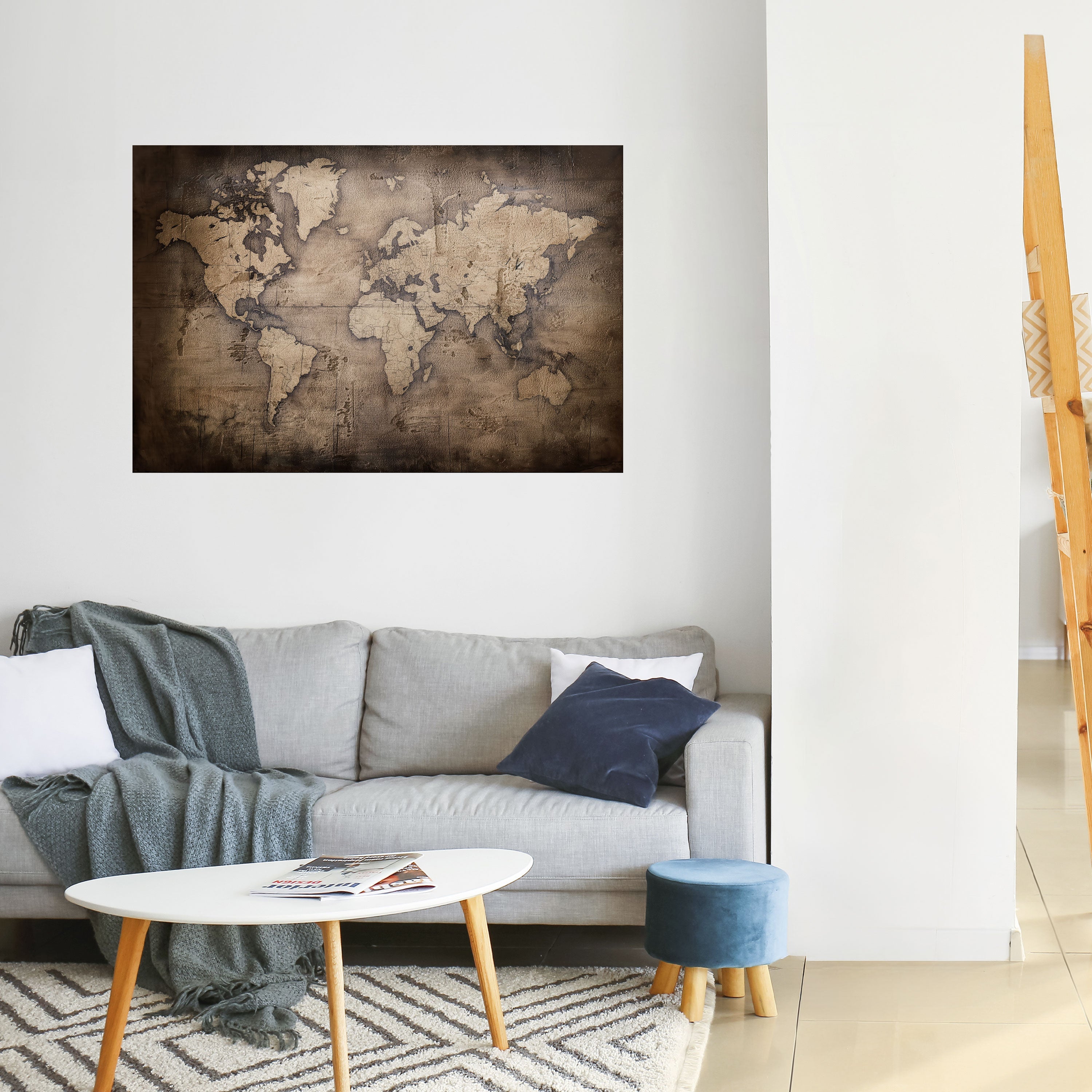 VINTAGE WORLD CHRONICLE Peel and Stick Horizontal Poster