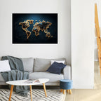 POLYGONAL PLANET Selbstklebendes Horizontal-Poster