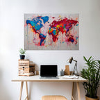 ARTISTIC ATLAS Selbstklebendes Horizontal-Poster