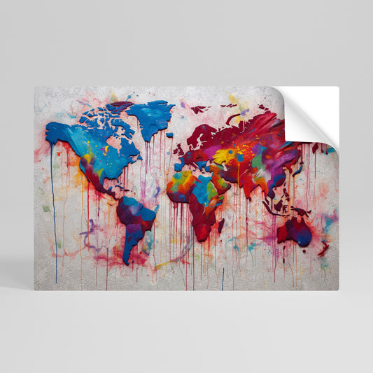 ARTISTIC ATLAS Selbstklebendes Horizontal-Poster