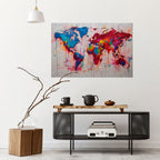 ARTISTIC ATLAS Selbstklebendes Horizontal-Poster