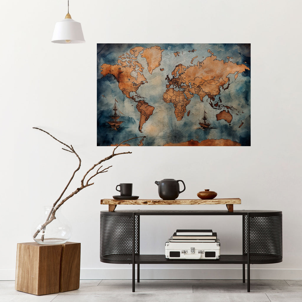 WAVES OF DISCOVERY Peel and Stick Horizontal Poster