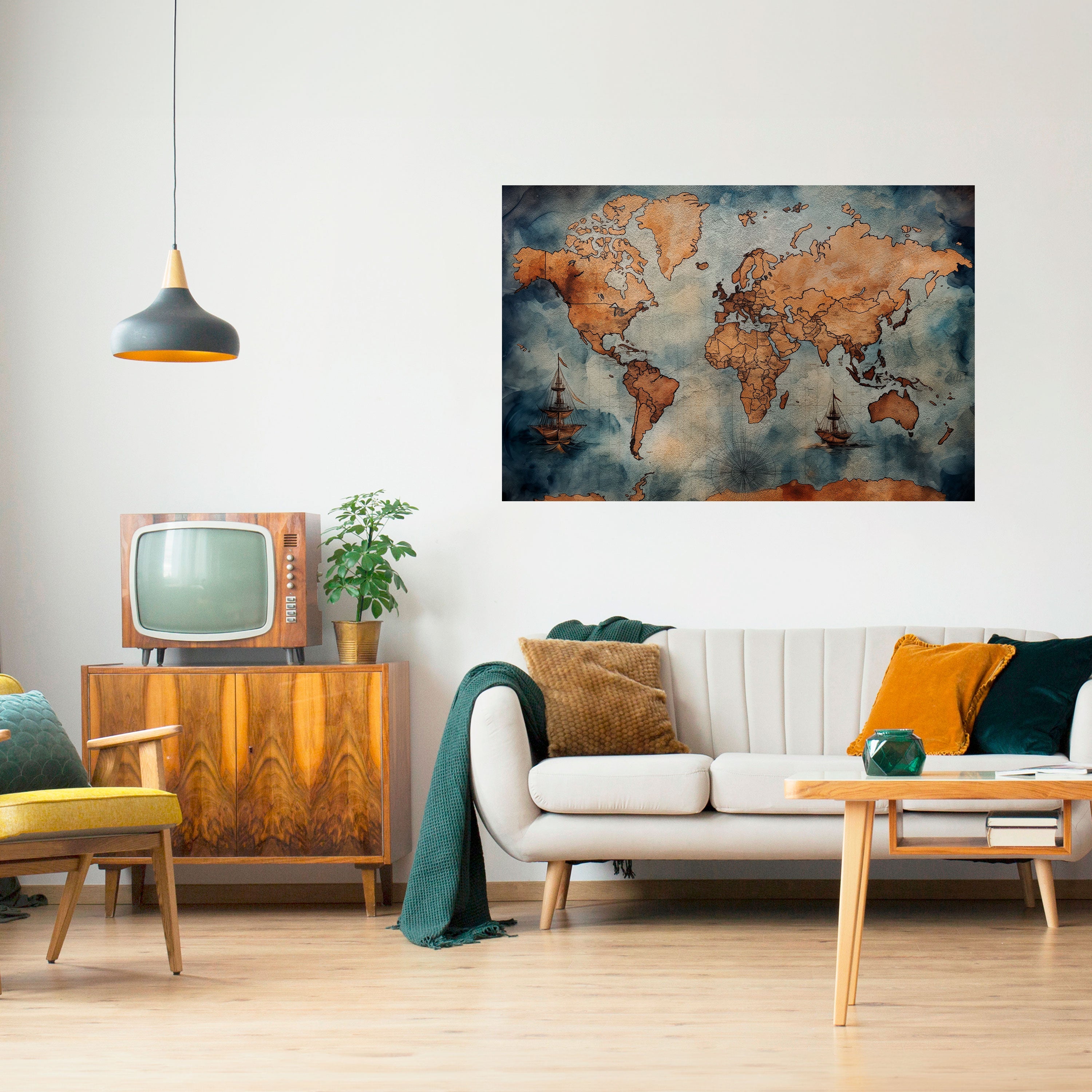 WAVES OF DISCOVERY Peel and Stick Horizontal Poster