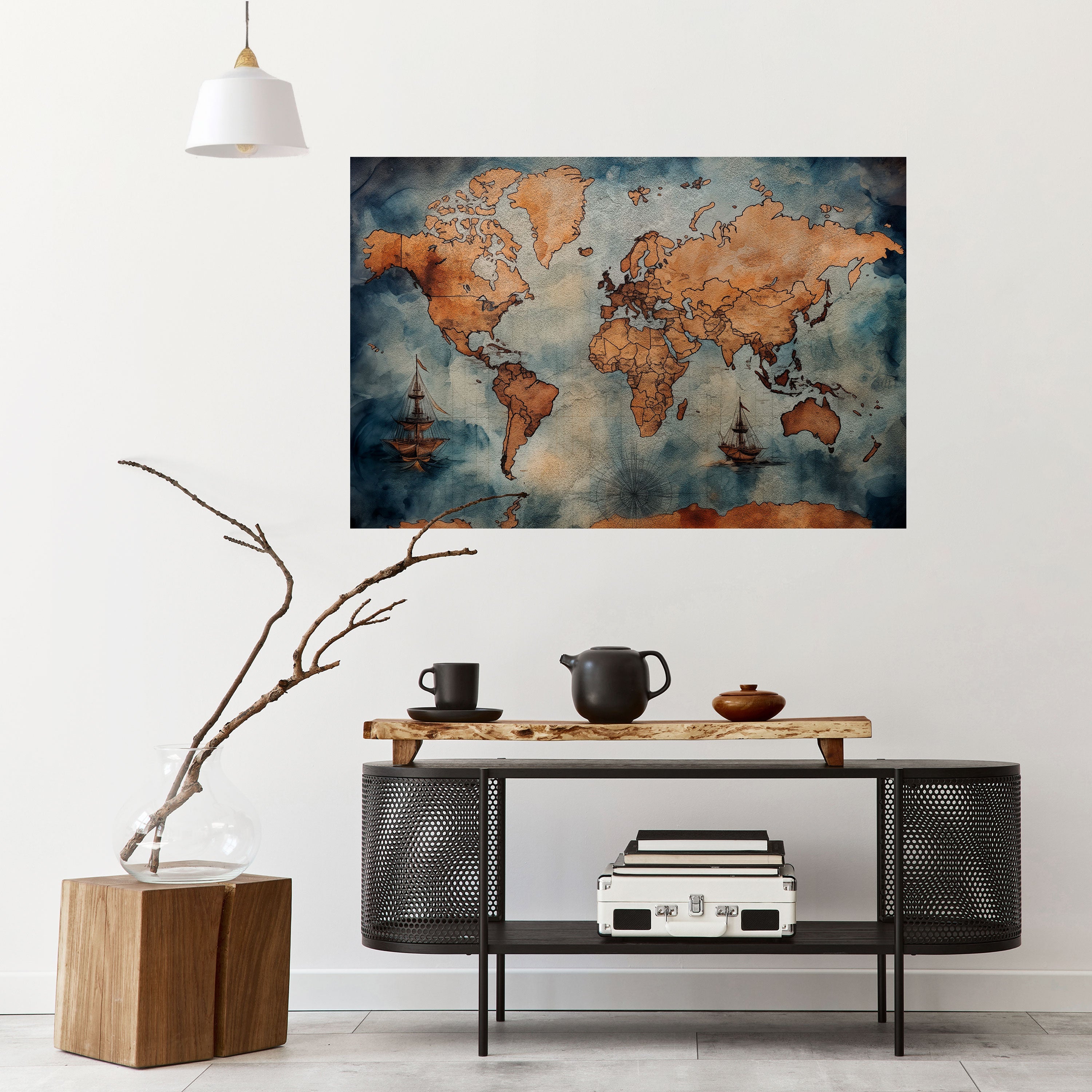 WAVES OF DISCOVERY Peel and Stick Horizontal Poster