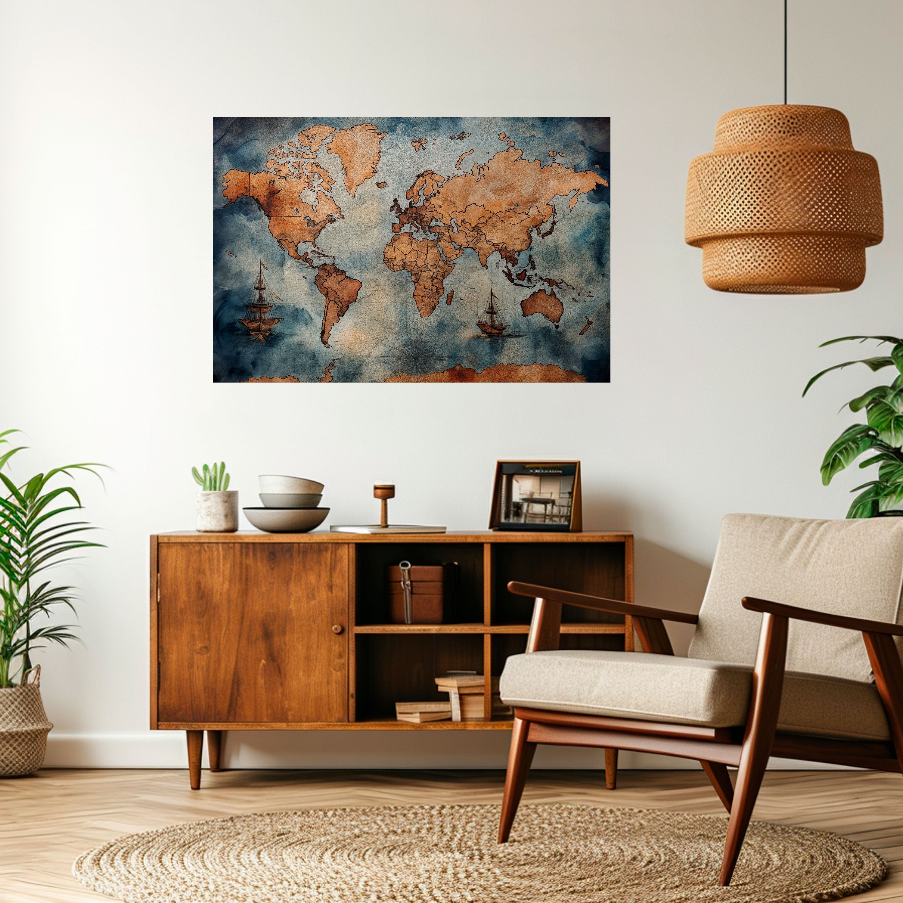 WAVES OF DISCOVERY Peel and Stick Horizontal Poster