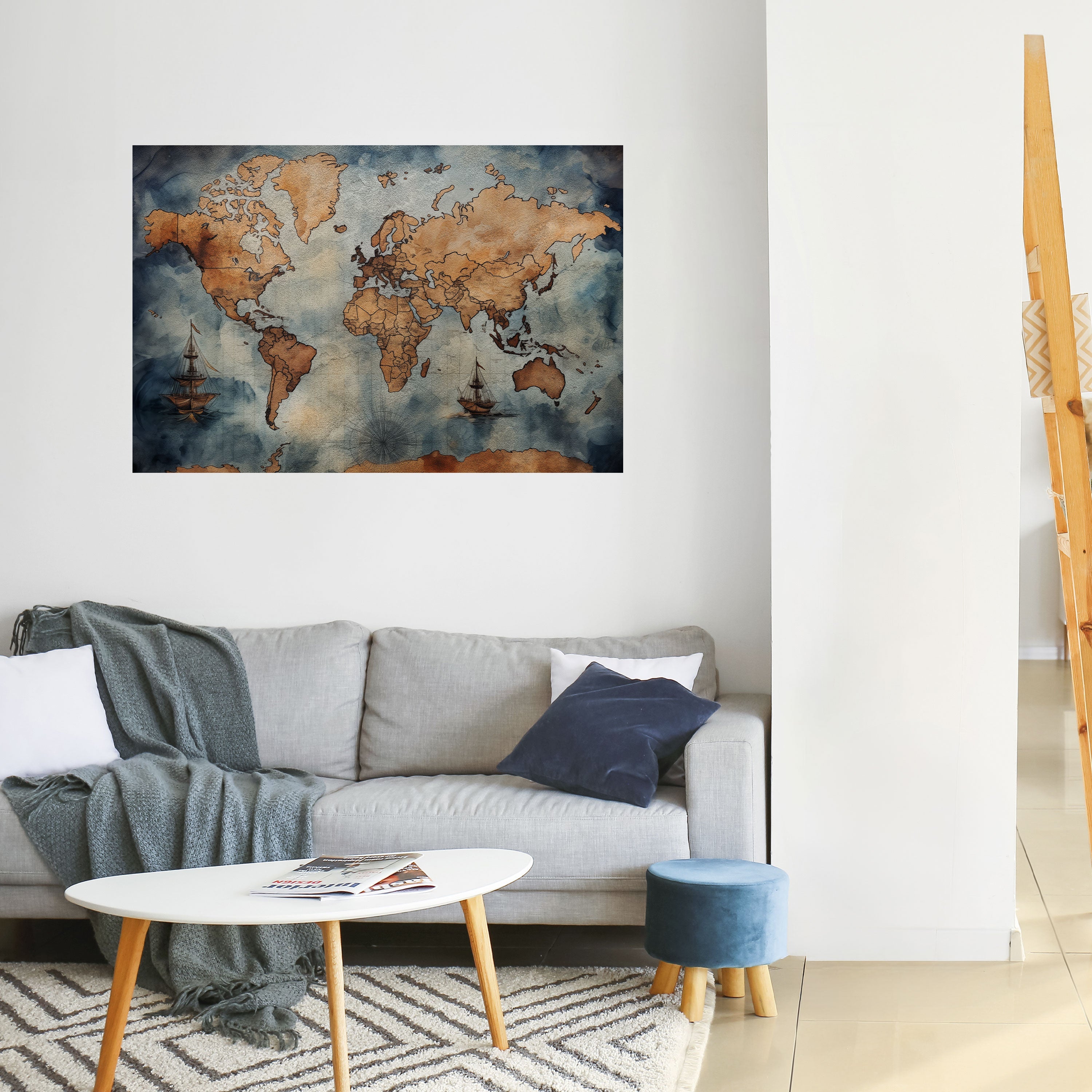 WAVES OF DISCOVERY Peel and Stick Horizontal Poster
