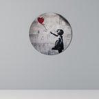 BALLON GIRL (BANKSY) Runde Wanddekoration Ø 69 cm