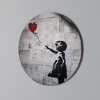 BALLON GIRL (BANKSY) Runde Wanddekoration Ø 69 cm