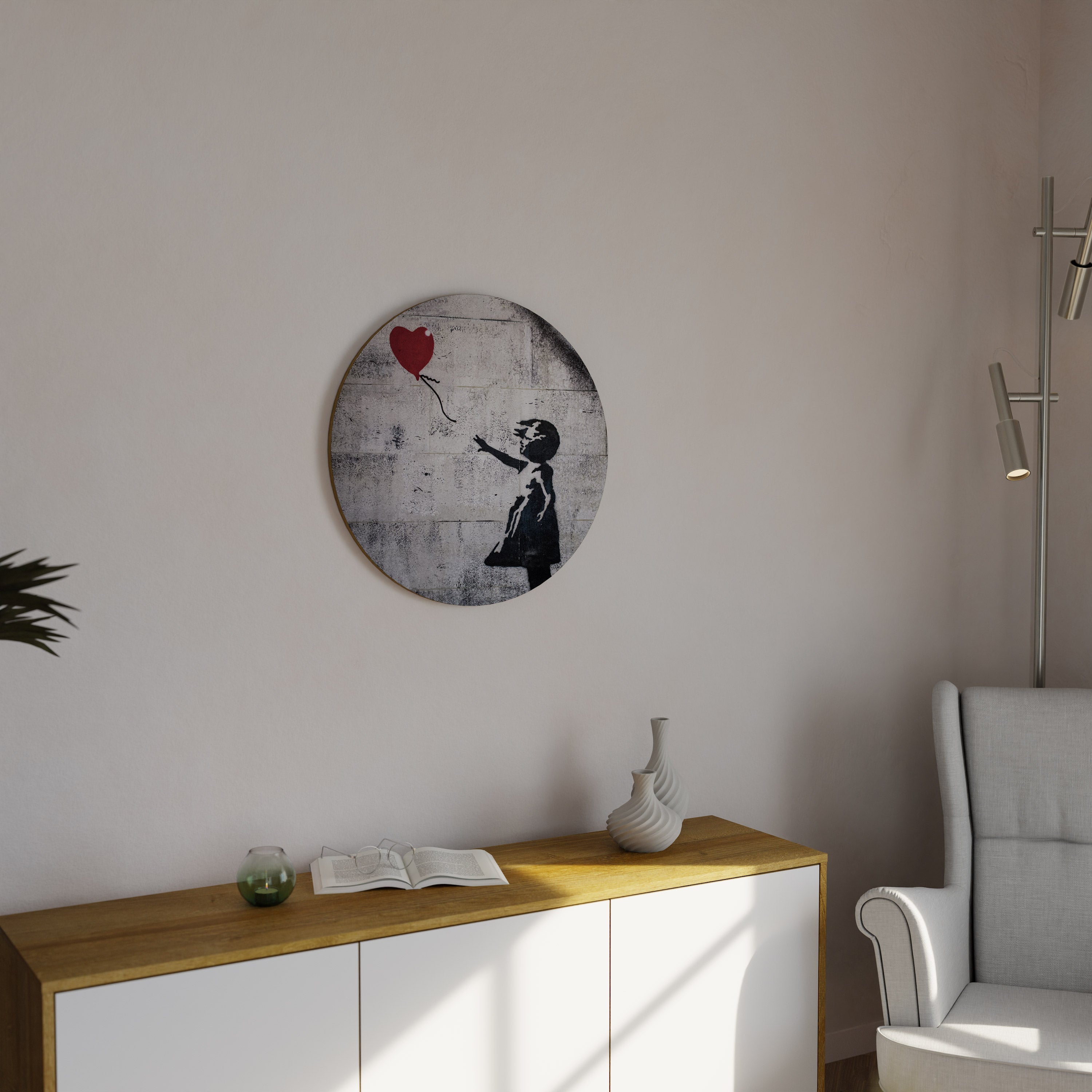 BALLON GIRL (BANKSY) Runde Wandkunst
