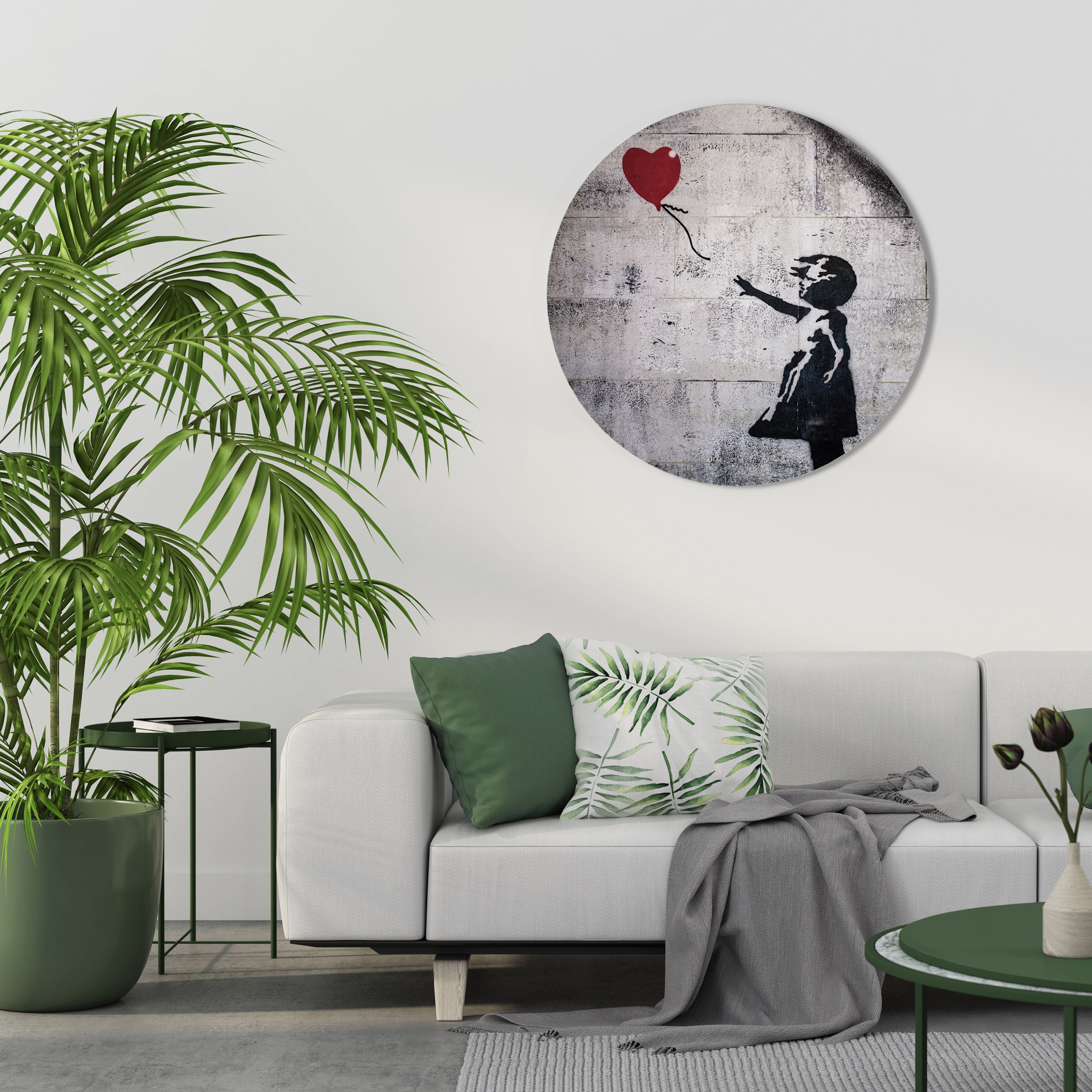 BALLON GIRL (BANKSY) Runde Wandkunst