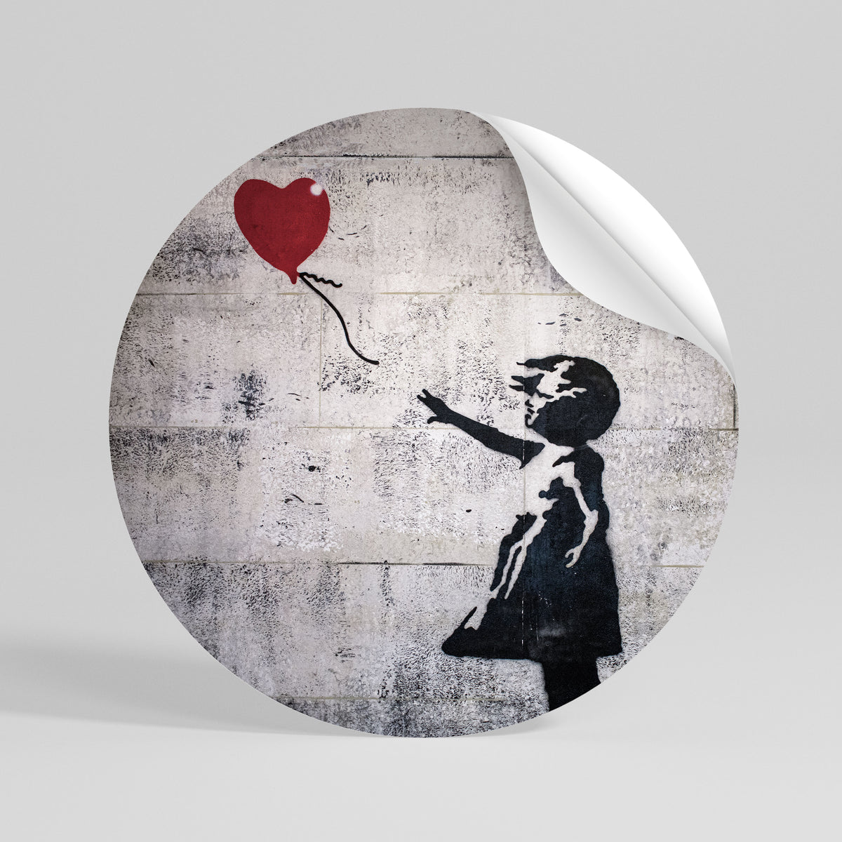 BALLON GIRL (BANKSY) Runder Wandsticker zum Abziehen und Aufkleben