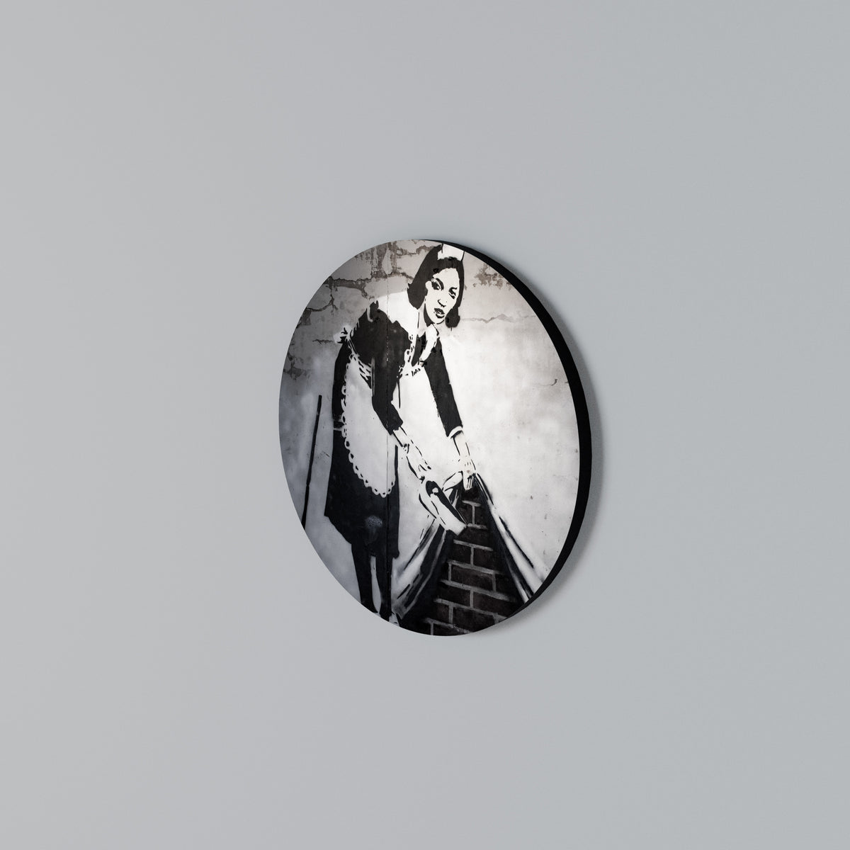 SWEEPING UNDER (BANKSY) Round Wall Art