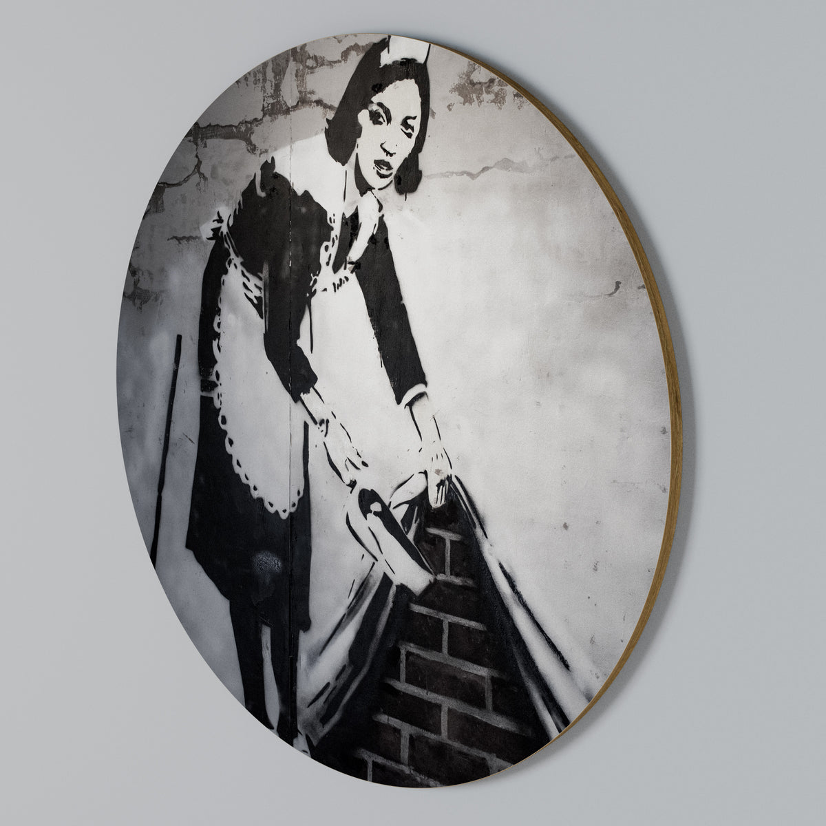 SWEEPING UNDER (BANKSY) Rundes Wandbild