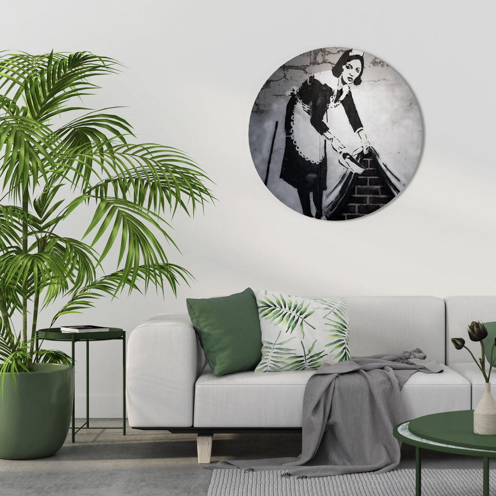 SWEEPING UNDER (BANKSY) Runde Wandkunst