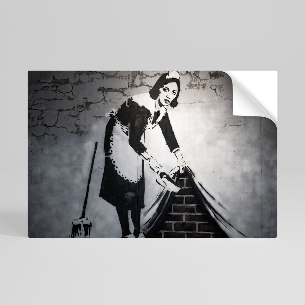 SWEEPING UNDER (BANKSY) Peel and Stick Horizontal Poster