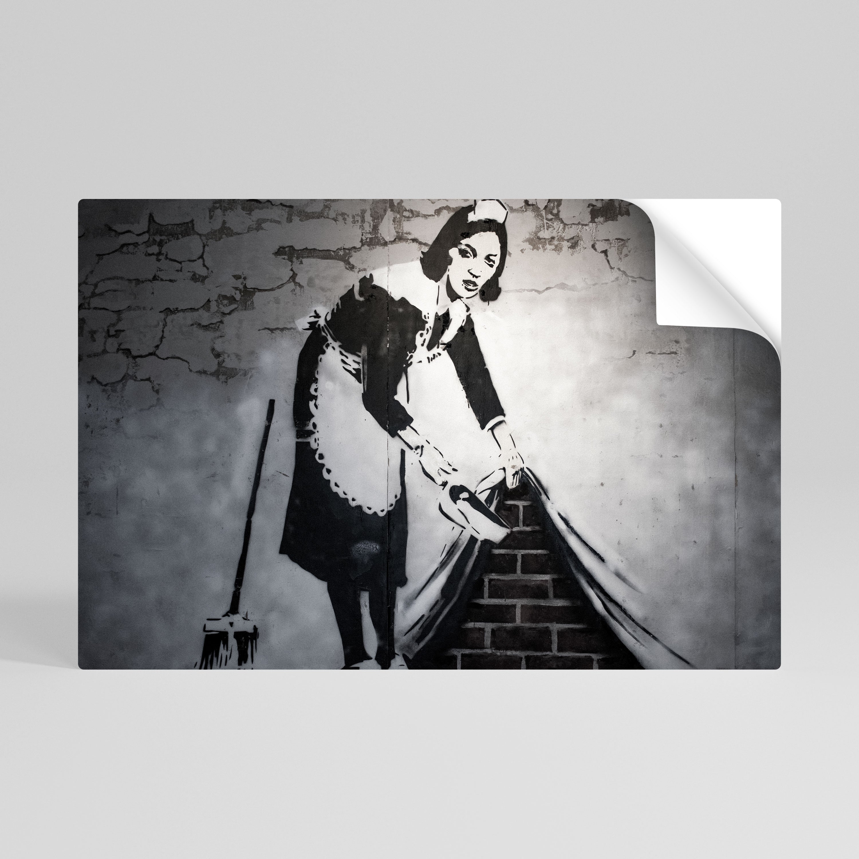SWEEPING UNDER (BANKSY) Selbstklebendes Horizontal-Poster