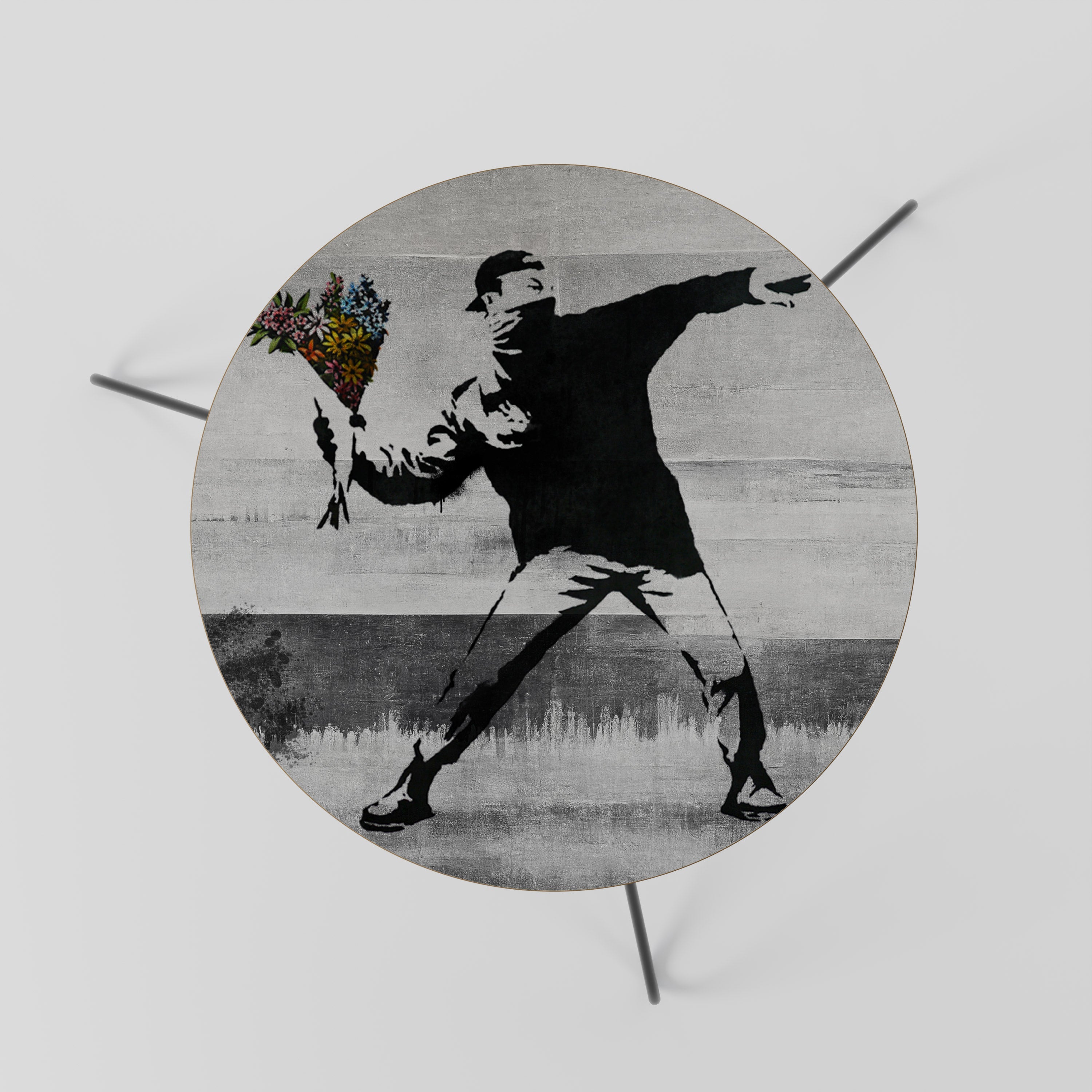 FLOWER BOMBER (BANKSY) Couchtisch 60