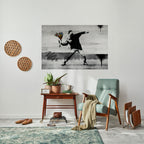 FLOWER BOMBER (BANKSY) Selbstklebendes Horizontal-Poster