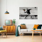 FLOWER BOMBER (BANKSY) Selbstklebendes Horizontal-Poster