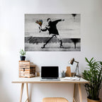 FLOWER BOMBER (BANKSY) Selbstklebendes Horizontal-Poster