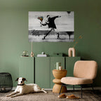 FLOWER BOMBER (BANKSY) Selbstklebendes Horizontal-Poster