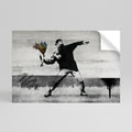 FLOWER BOMBER (BANKSY) Selbstklebendes Horizontal-Poster