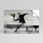 FLOWER BOMBER (BANKSY) Selbstklebendes Horizontal-Poster