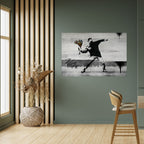 FLOWER BOMBER (BANKSY) Selbstklebendes Horizontal-Poster