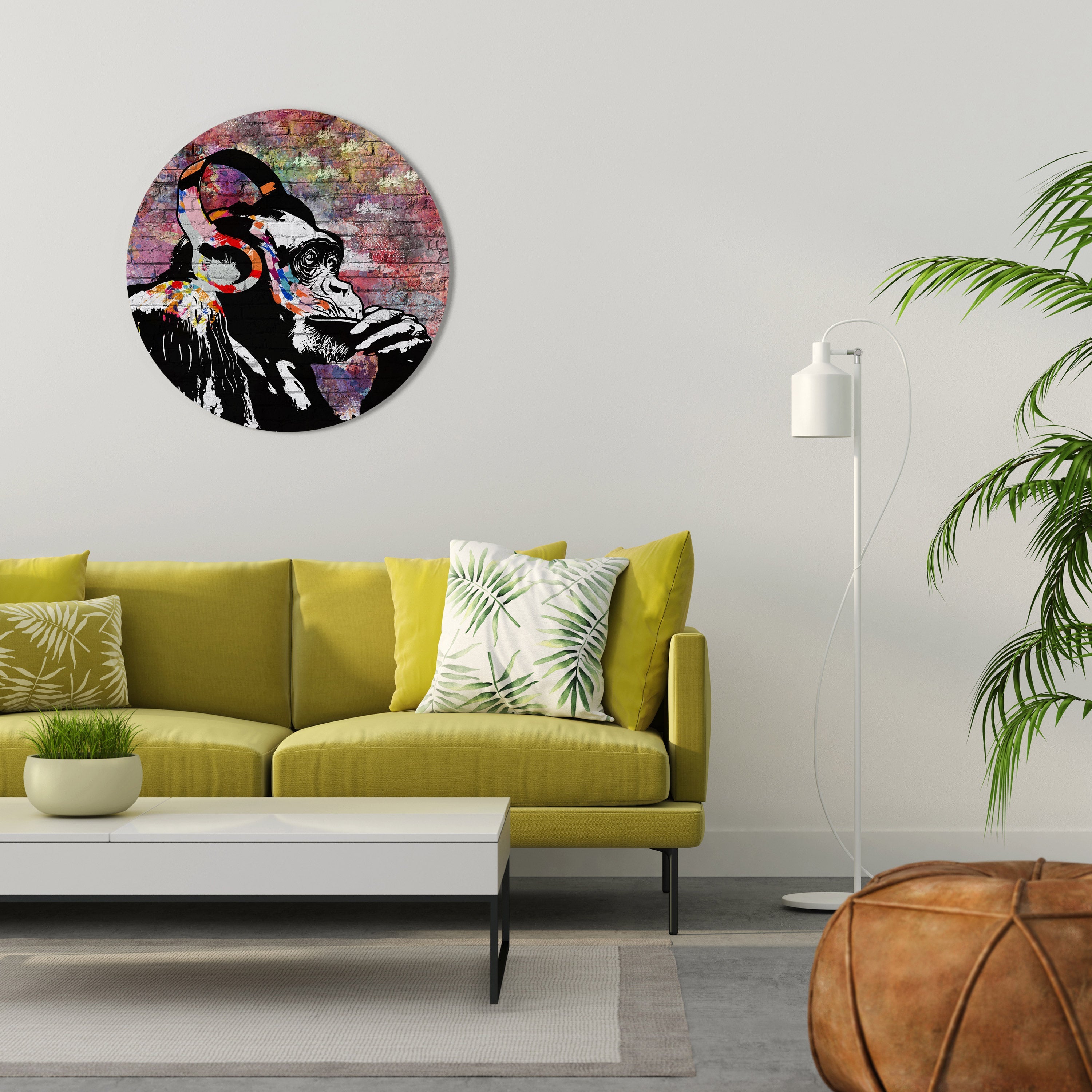 APISH LISTENER Round Wall Art